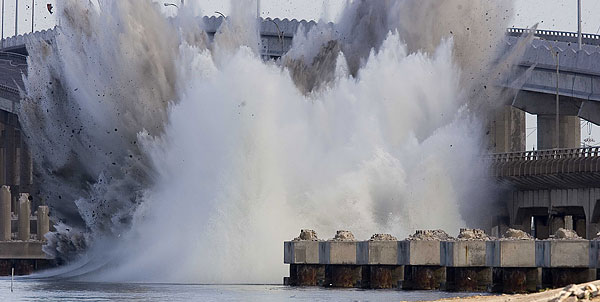 Galveston Causeway Explosion photograph