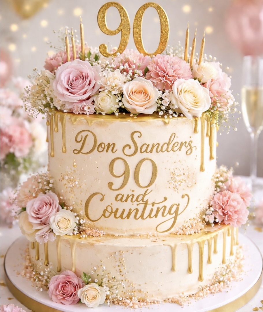 Don Sanders — 90 and Counting Birthday Cake
