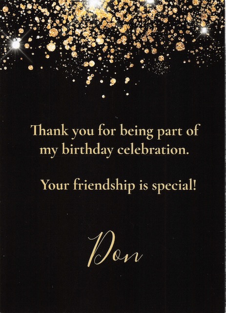 Thank-you message from Don Sanders