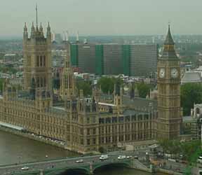 View of London and the Rosses' flat from the Millennium Wheel