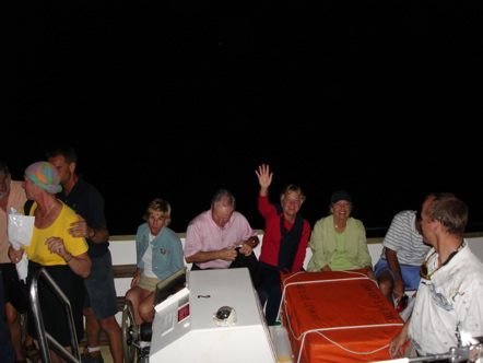 Adrian waving as the group departs for Le Levant