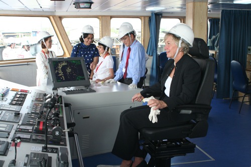 Christening the Sea Cheyenne photograph