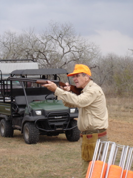 Charlie shooting at the clay pigeon range