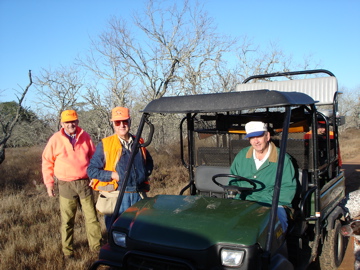 Don starting the Mule utility vehicle